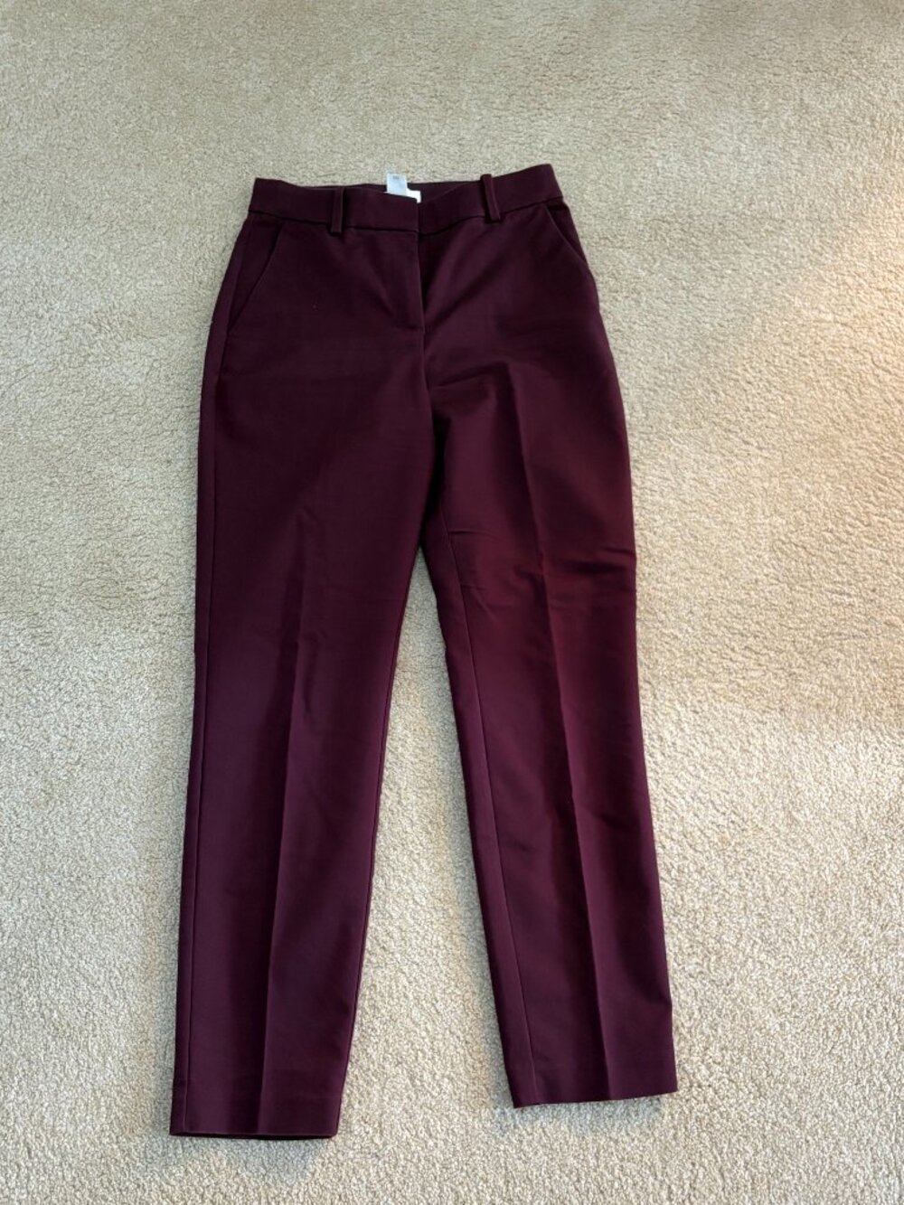 H&M Burgundy Tailored Slim Ankle Pants Size 4